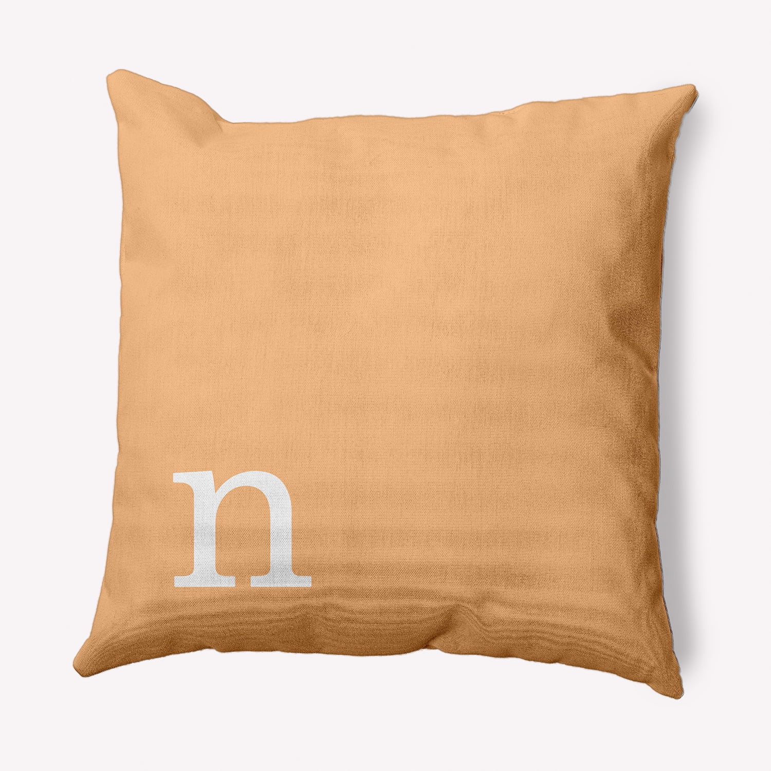 Simply Daisy 18" x 18" Modern Monogram Indoor/Outdoor Polyester Throw Pillow, Pale Gold