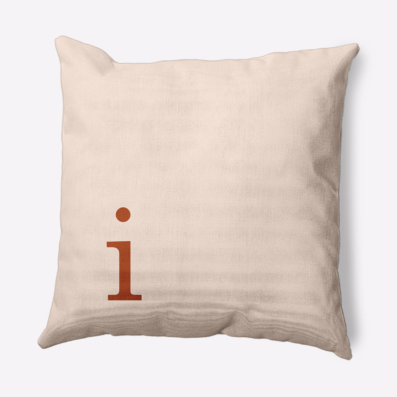 Simply Daisy 18" x 18" Modern Monogram Indoor/Outdoor Polyester Throw Pillow, Sienna