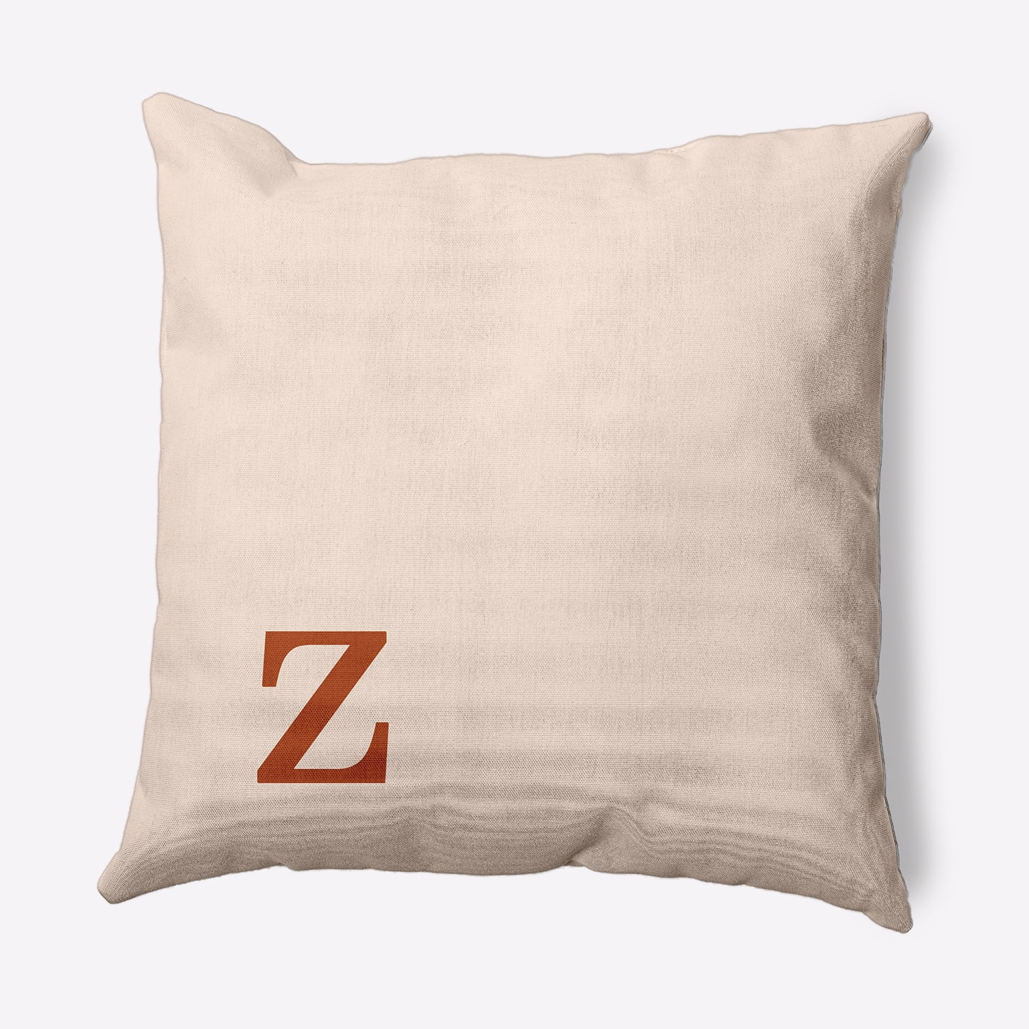 Simply Daisy 18" x 18" Modern Monogram Indoor/Outdoor Polyester Throw Pillow, Sienna