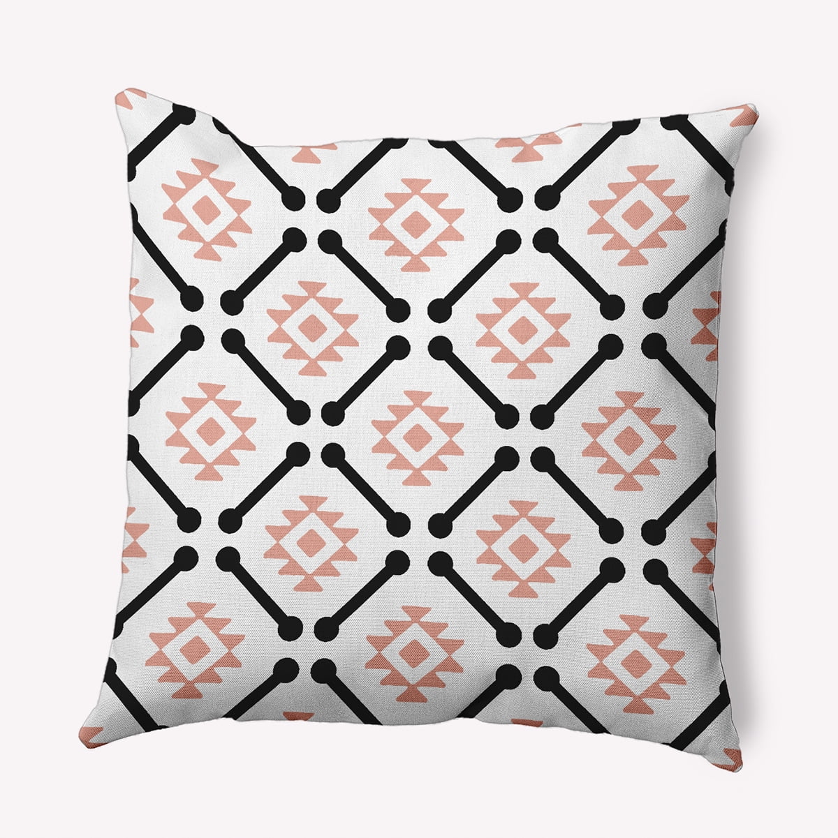 Simply Daisy 18" x 18" Modern Tribal Pattern Decorative Throw Pillow, Soft Coral (1 count)