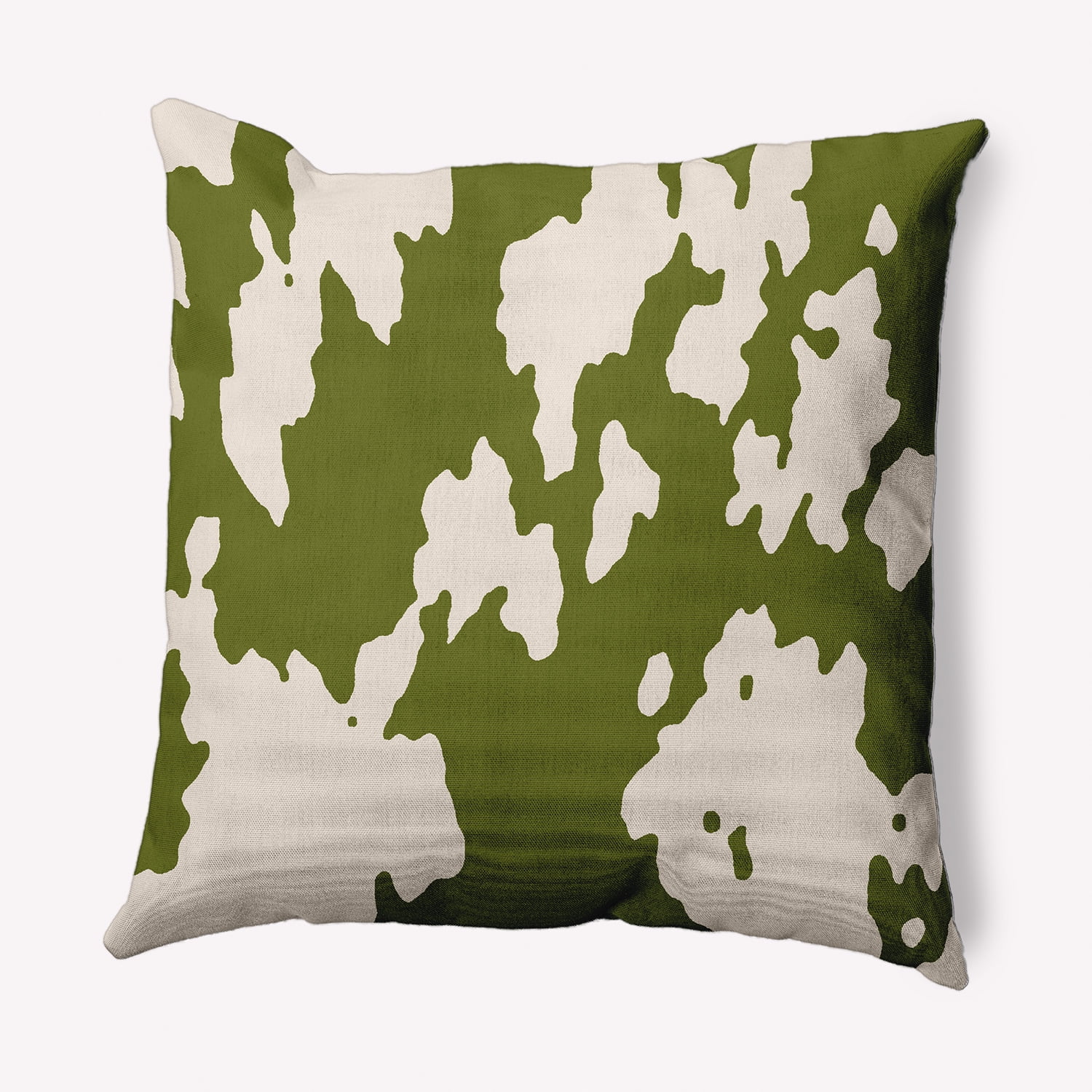 Simply Daisy 18" x 18" Moo Print Decorative Throw Pillow, Olive