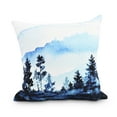 thumbnail image 1 of Simply Daisy, 18" x 18"Mountain Forrest Blue Holiday Print Decorative Outdoor Throw Pillow, 1 of 1