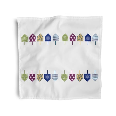 Simply Daisy 18" x 18" Multi Doodled Dreidels Napkins, Set of 4