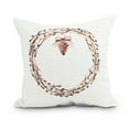thumbnail image 1 of Simply Daisy, 18" x 18"Natural Wreath Off White Holiday Print Decorative Outdoor Throw Pillow, 1 of 1