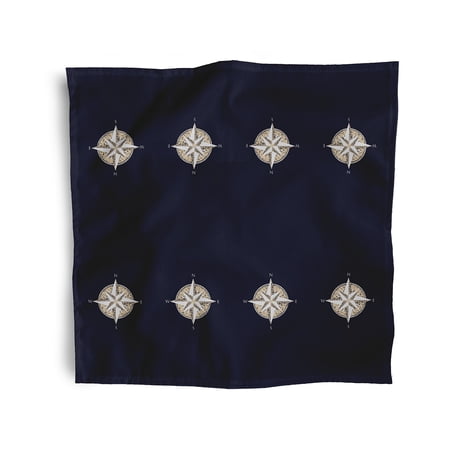 Simply Daisy 18" x 18" Navy Compass Napkins, Set of 4