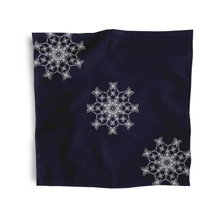 Simply Daisy 18" x 18" Navy Falling Snow Napkins, Set of 4