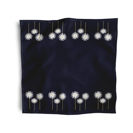Simply Daisy 18" x 18" Navy Floral Print Napkins, Set of 4