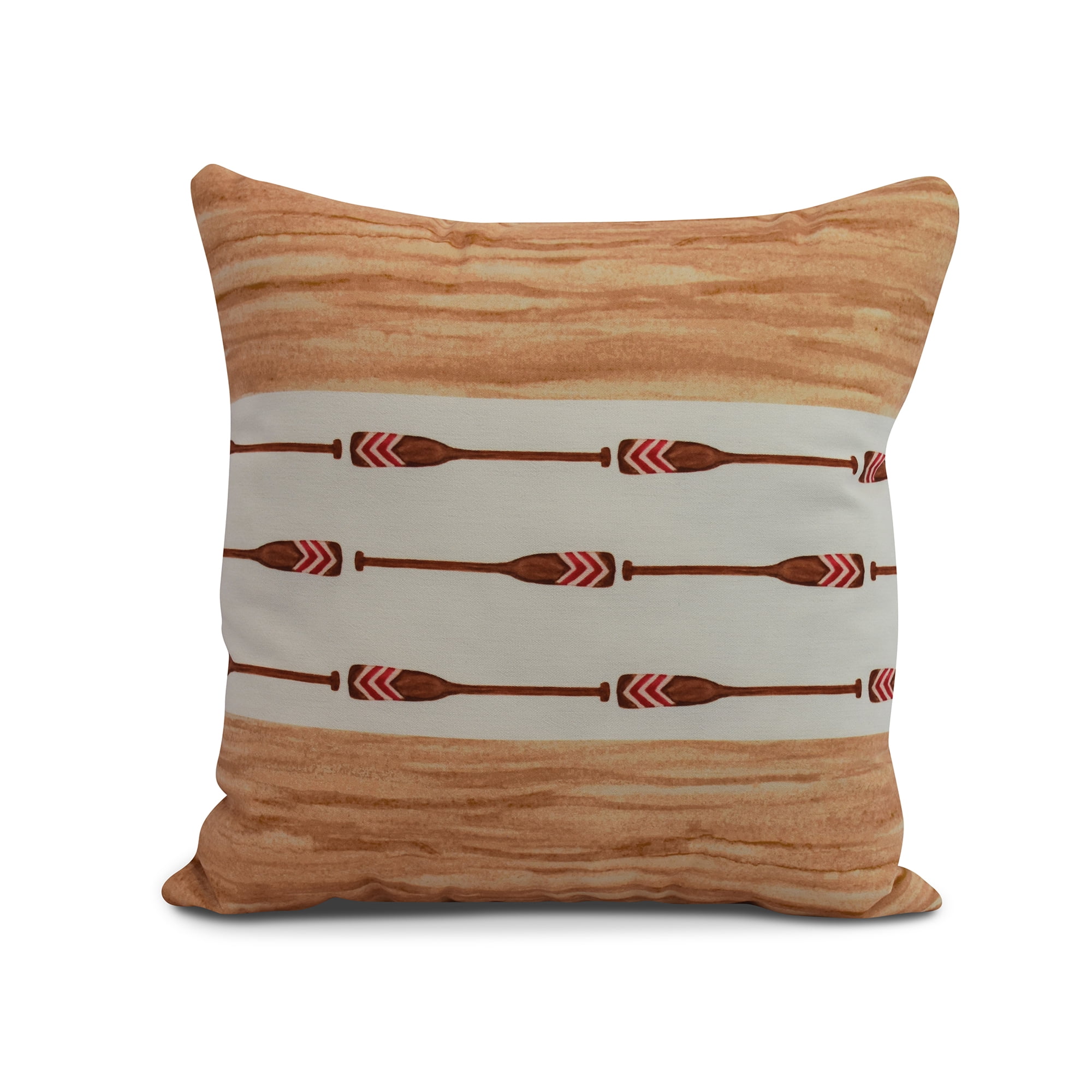 Simply Daisy, 18" x 18" Oar Stripe Center, Stripe Print Outdoor Pillow, Ivory