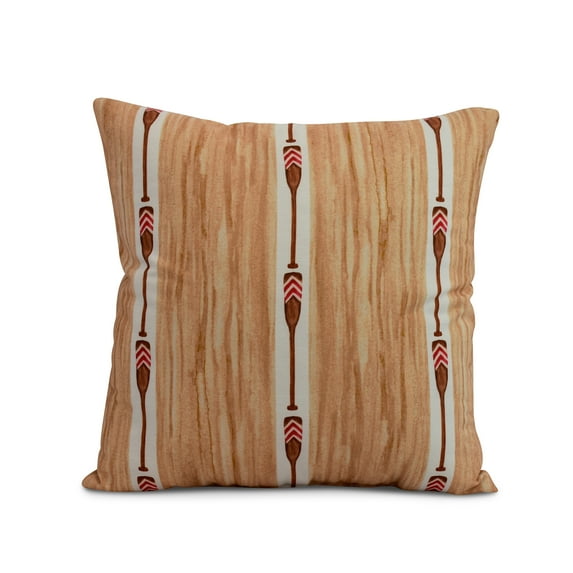 Simply Daisy, 18" x 18" Oar Stripe Trio, Stripe Print Outdoor Pillow, Ivory