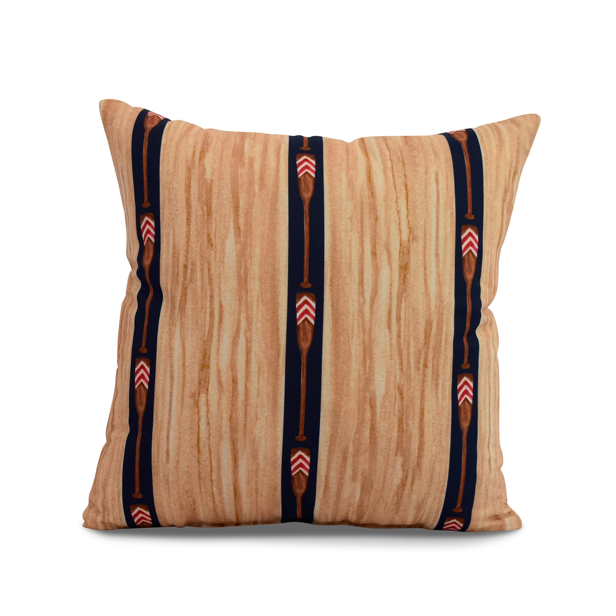 Simply Daisy, 18" x 18" Oar Stripe Trio, Stripe Print Outdoor Pillow, Navy