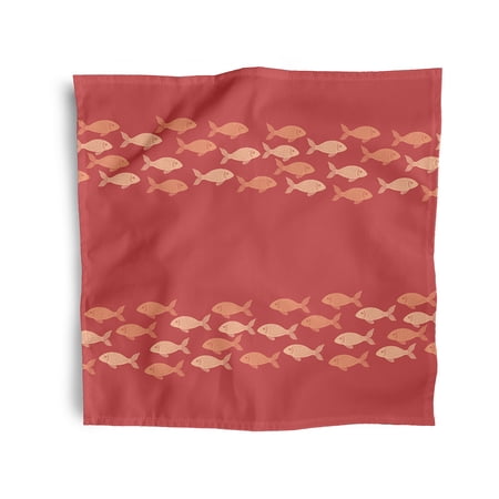 Simply Daisy 18" x 18" Orange Fish Line Napkins, Set of 4