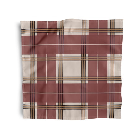 Simply Daisy 18" x 18" Orange Scotish Plaid Napkins, Set of 4