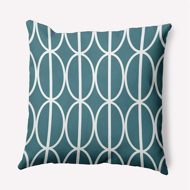 Simply Daisy 18" x 18" Ovals Go 'Round Decorative Throw Pillow, Mineral Blue (1 count)