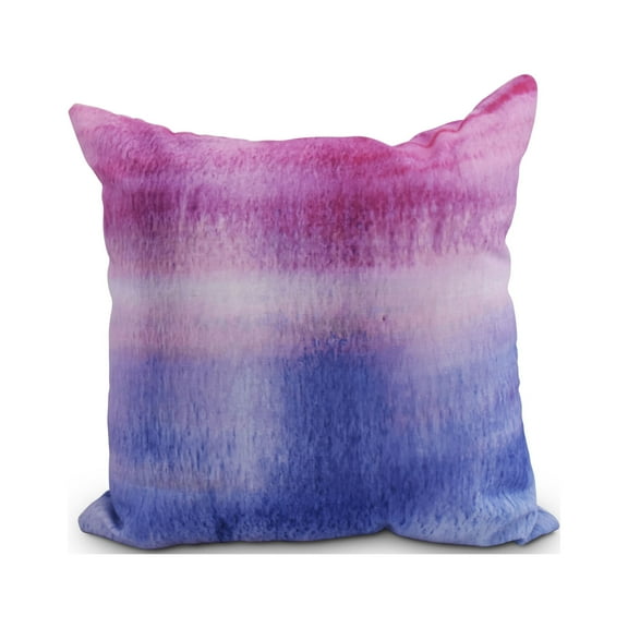 Simply Daisy, 18" x 18" Painted Sunset Multi Color Stripe Print Outdoor Decorative Throw Pillow