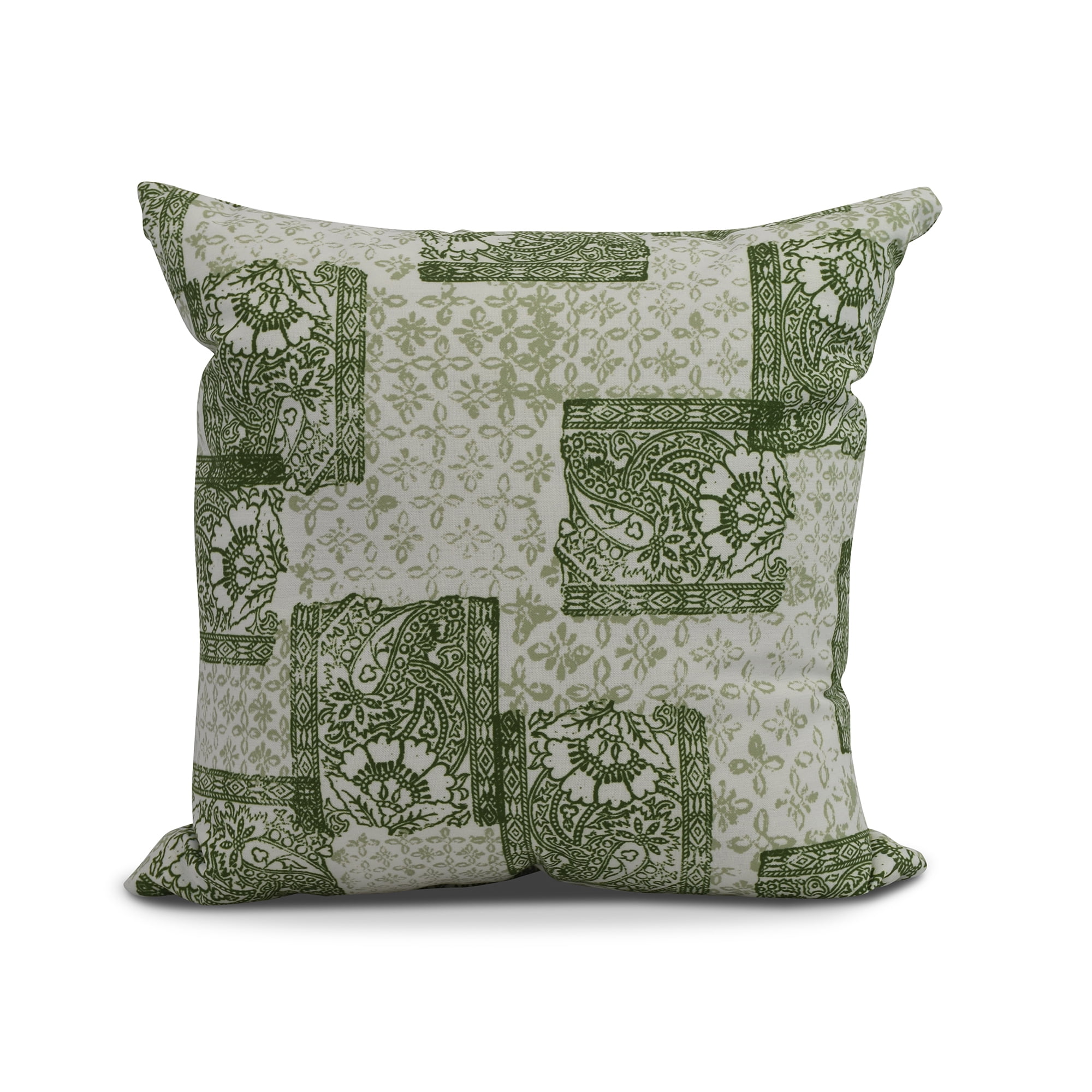 Simply Daisy, 18" x 18" Patches Outdoor Pillow, Green