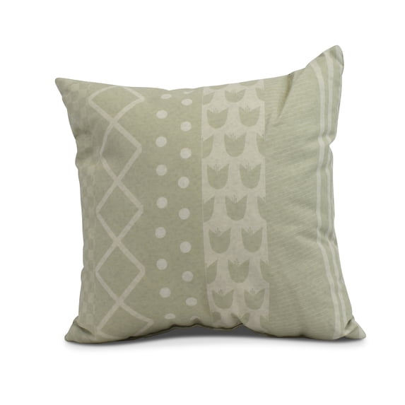 Simply Daisy, 18" x 18" Pattern Stripe Outdoor Pillow, Green