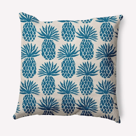Simply Daisy 18" x 18" Pineapple Stripes Indoor/Outdoor Polyester Throw Pillow, Autumn Blue