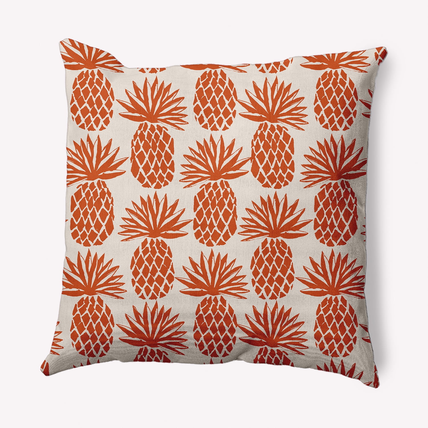 Simply Daisy 18" x 18" Pineapple Stripes Indoor/Outdoor Polyester Throw Pillow, Sienna