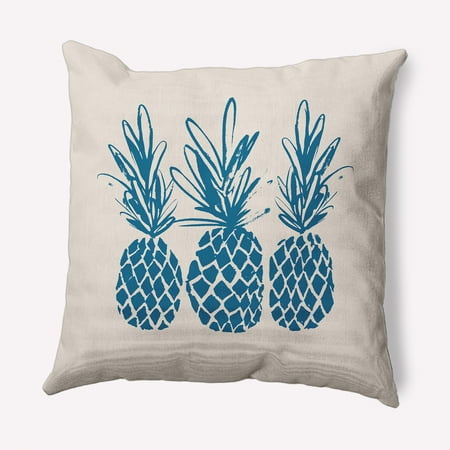 Simply Daisy 18" x 18" Pineapples Indoor/Outdoor Polyester Throw Pillow, Autumn Blue