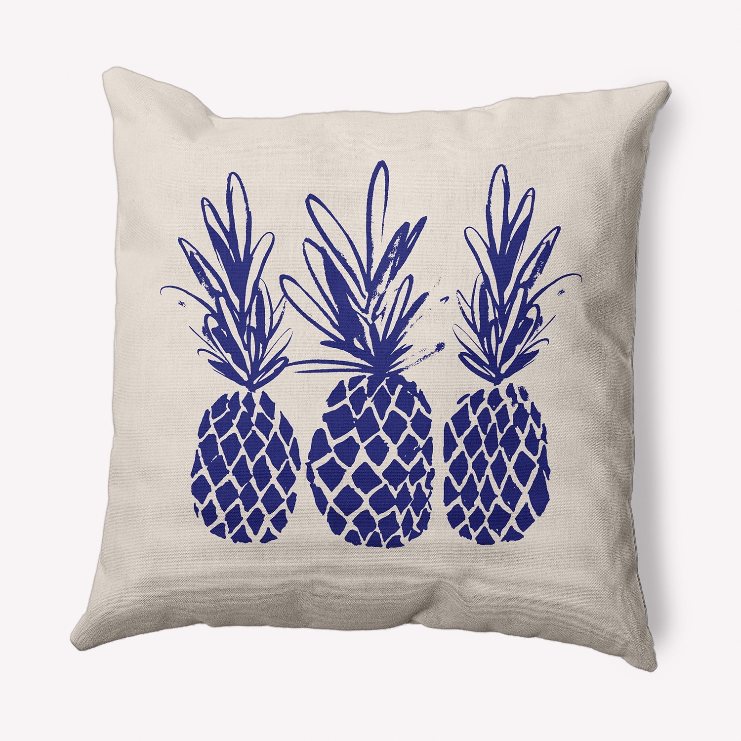 Simply Daisy 18" x 18" Pineapples Indoor/Outdoor Polyester Throw Pillow, Indigo Blue