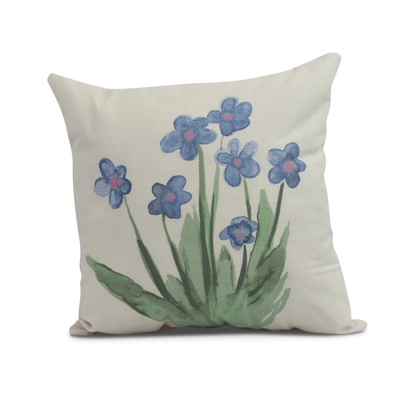 Simply Daisy, 18" x 18" Pretty Little Flower Outdoor Pillow, Light Blue