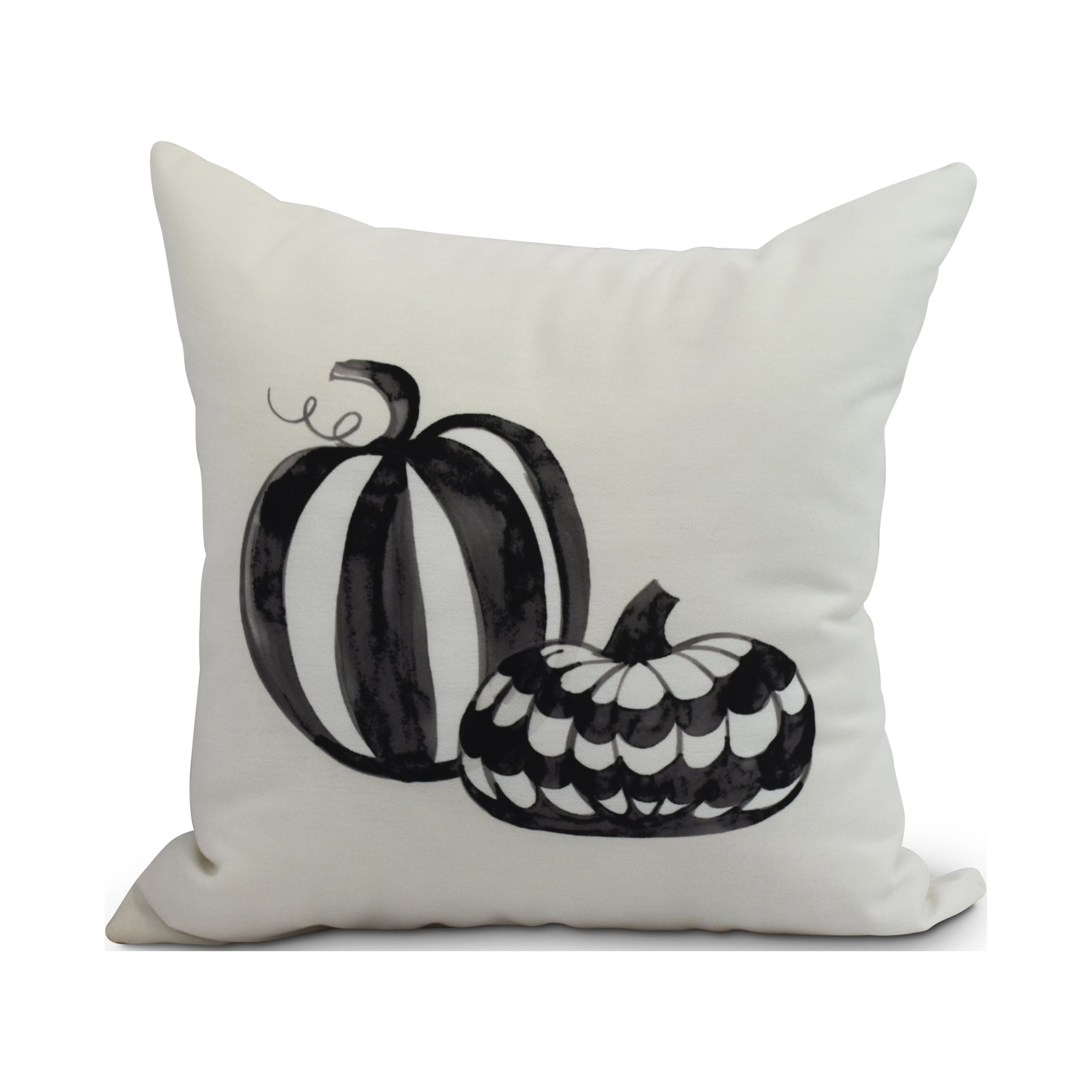 Simply Daisy, 18" x 18" Pumpkin Duo Cream Halloween Print Decorative Throw Pillow