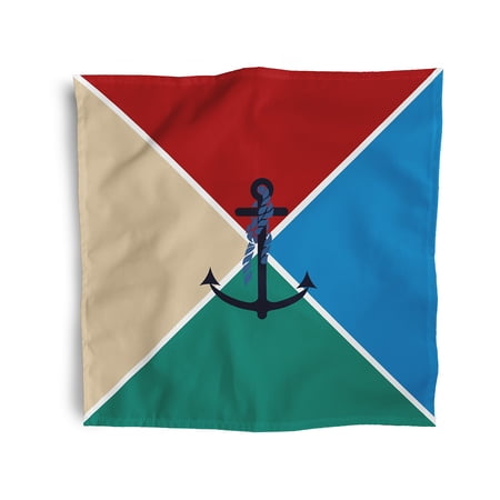 Simply Daisy 18" x 18" Red Anchor Flag Napkins, Set of 4