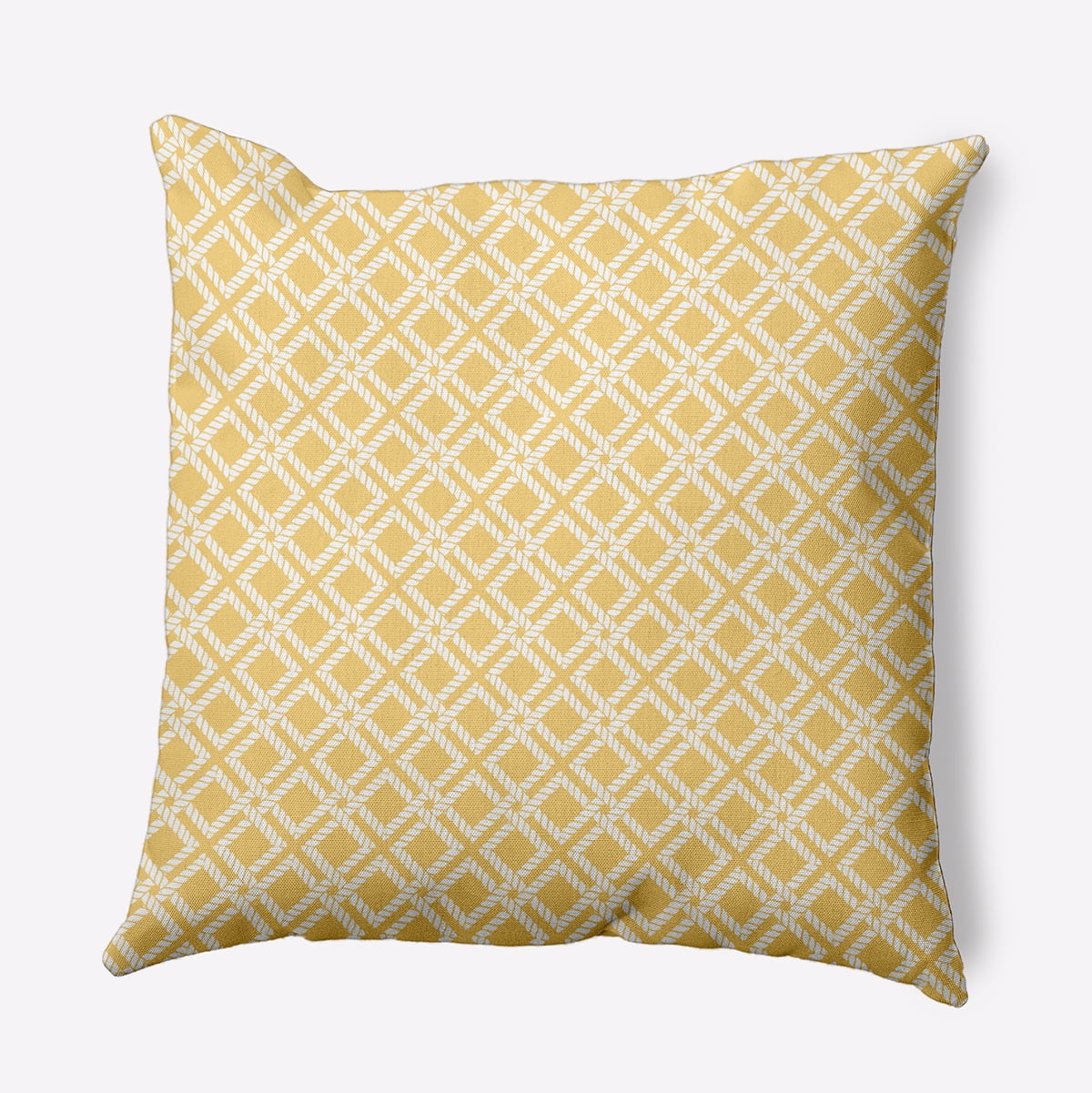 Simply Daisy 18" x 18" Rope Rigging Indoor/Outdoor Throw Pillow, Daffodil (1 count)