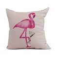 thumbnail image 1 of Simply Daisy, 18" x 18" Single Flamingo , Animal Print Outdoor Pillow, Pink, 1 of 2