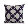 thumbnail image 1 of Simply Daisy, 18" x 18" Small Modcircles, Geometric Print Outdoor Pillow, Purple, 1 of 2