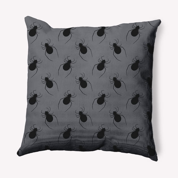 Simply Daisy 18" x 18" Spider Pattern Decorative Throw Pillow, Steel Gray