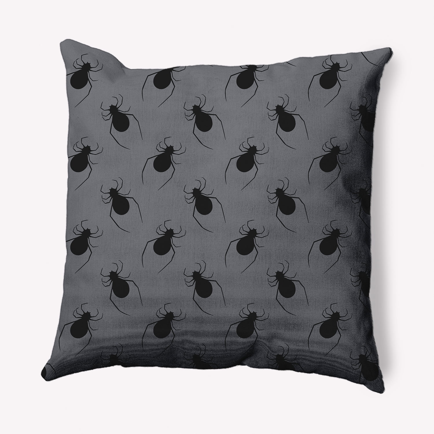Simply Daisy 18" x 18" Spider Pattern Indoor/Outdoor Polyester Throw Pillow, Steel Gray