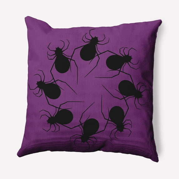 Simply Daisy 18" x 18" Spider Wreath Decorative Throw Pillow, Amethyst