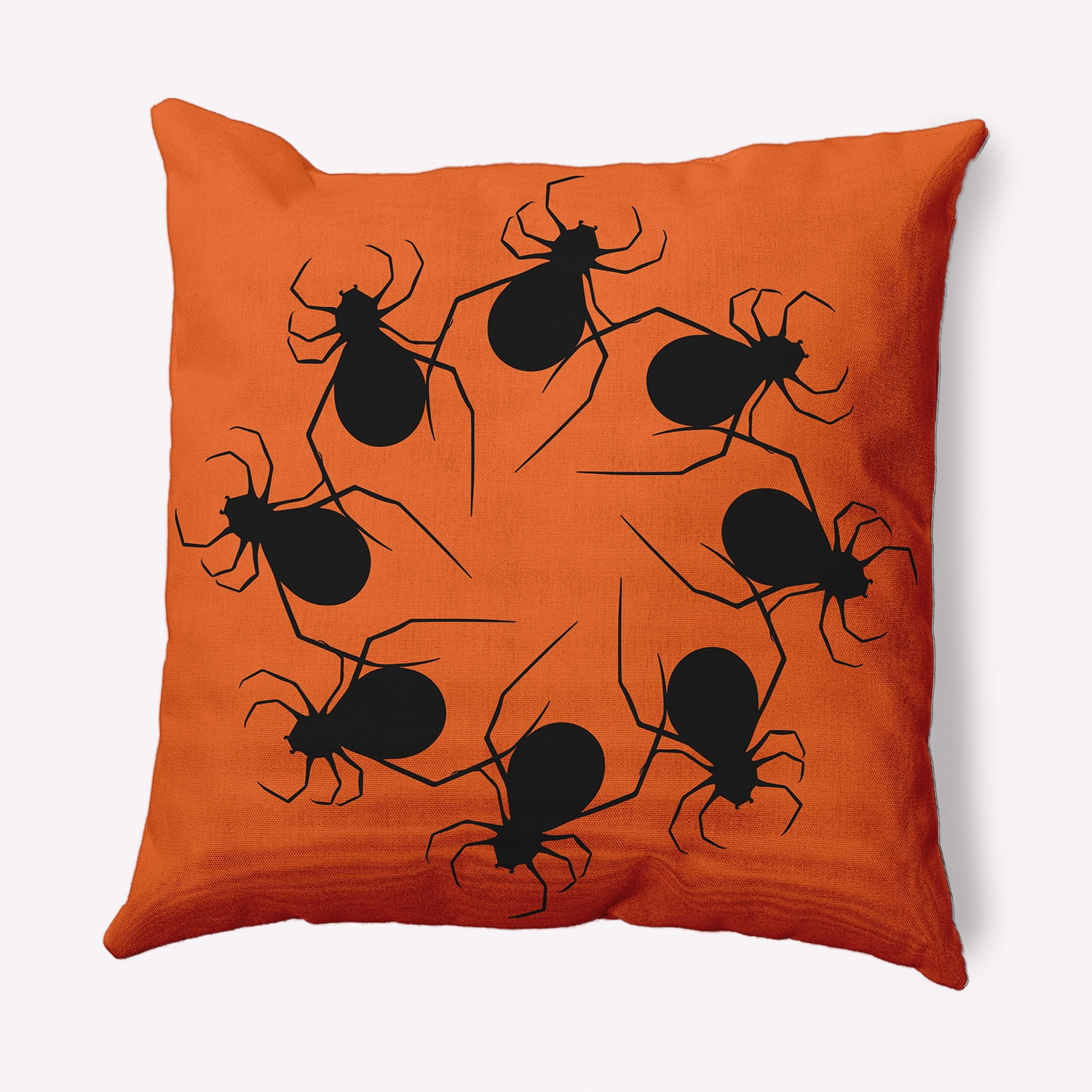Simply Daisy 18" x 18" Spider Wreath Decorative Throw Pillow, Dusty Orange