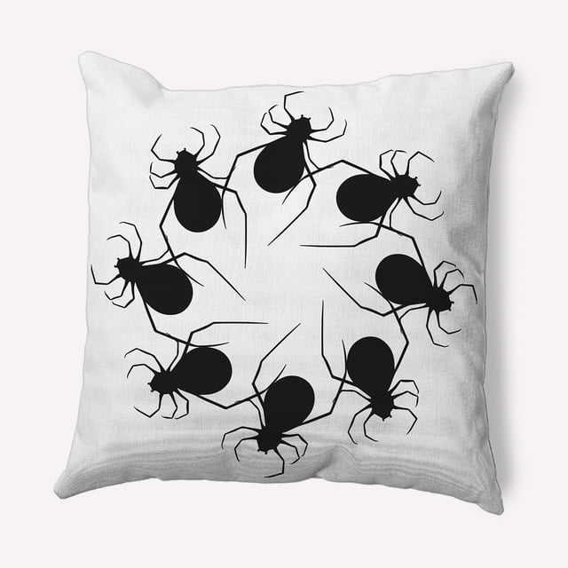 Simply Daisy 18" x 18" Spider Wreath Decorative Throw Pillow, White