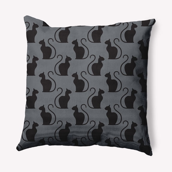 Simply Daisy 18" x 18" Spooky Cats Decorative Throw Pillow, Steel Gray