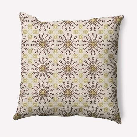 Simply Daisy 18" x 18" Sun Tile Indoor/Outdoor Polyester Throw Pillow, Pomegranate