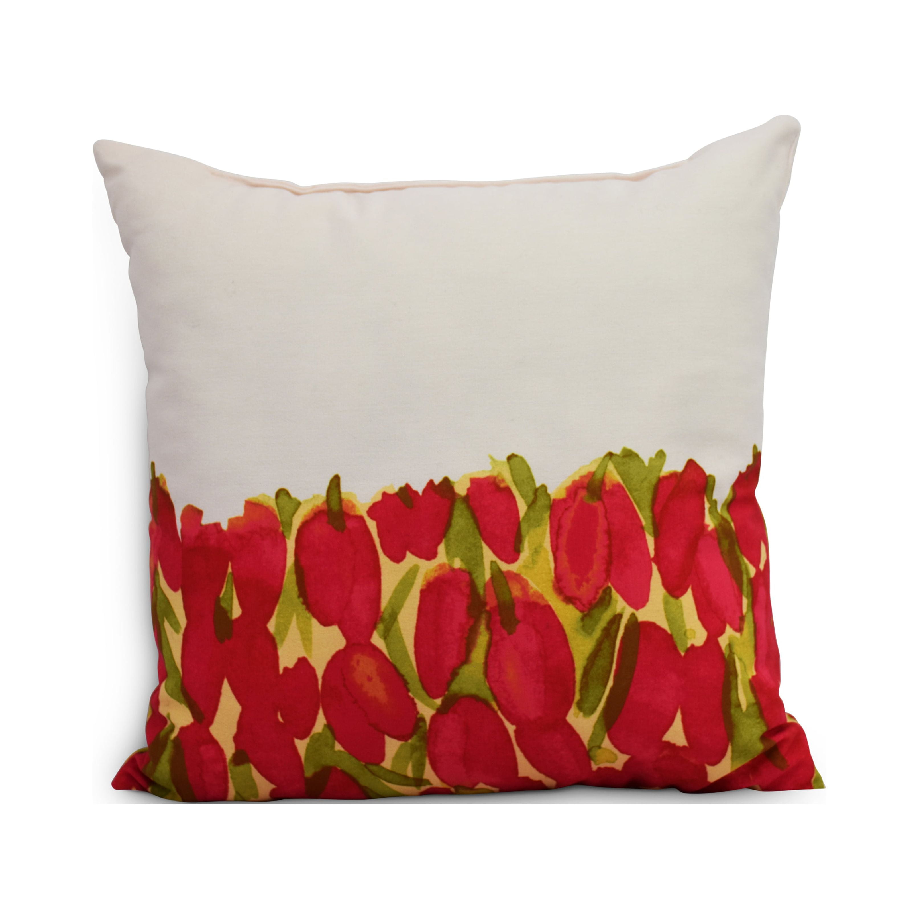 Simply Daisy, 18" x 18" Sunset Tulip Red Floral DecorativeOutdoor Pillow