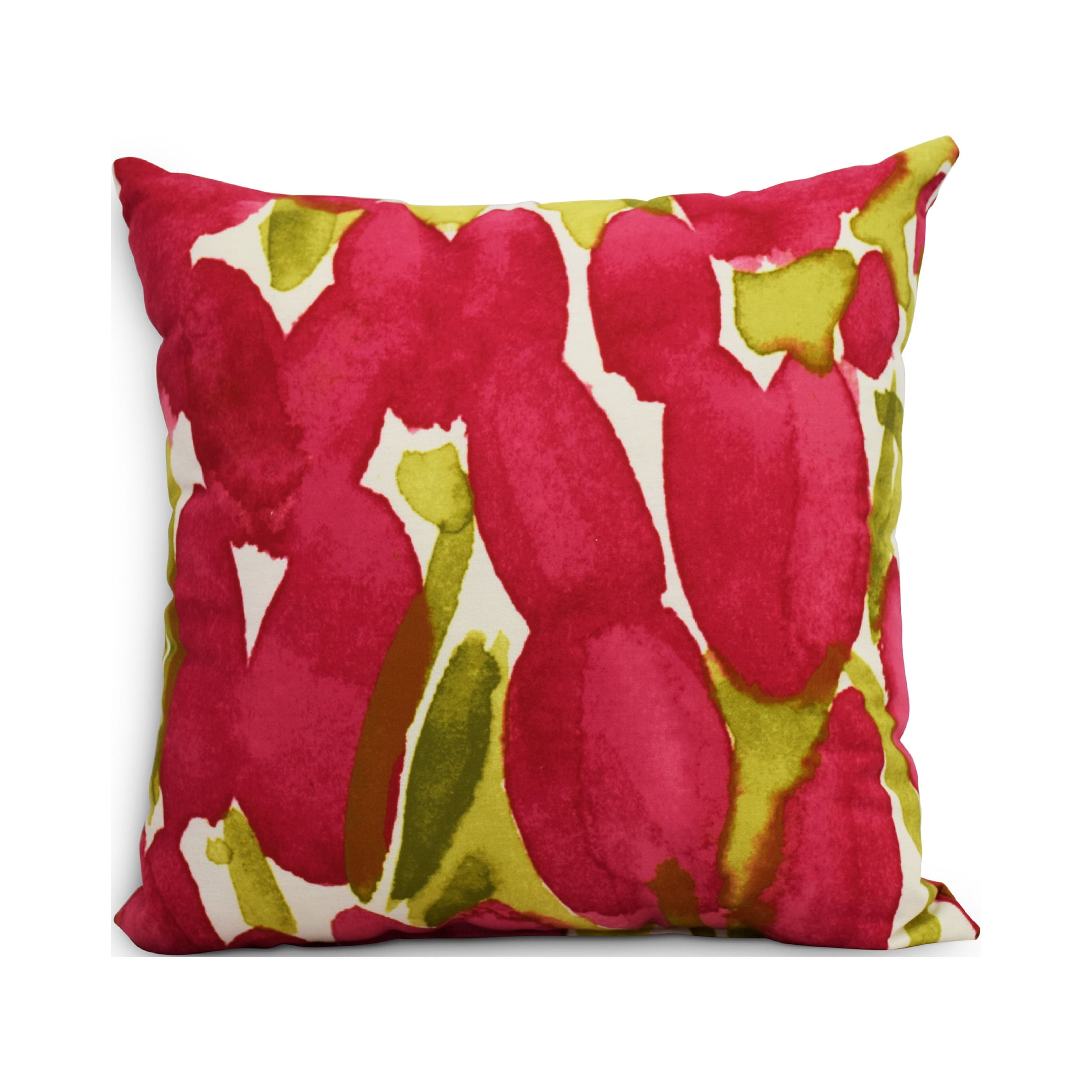Simply Daisy, 18" x 18" Sunset Tulip Red Floral DecorativeOutdoor Pillow