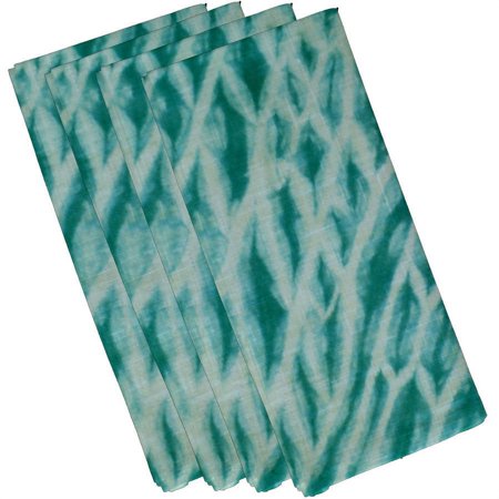 Simply Daisy 18" x 18" Teal Shibori Stripe Napkins, Set of 4