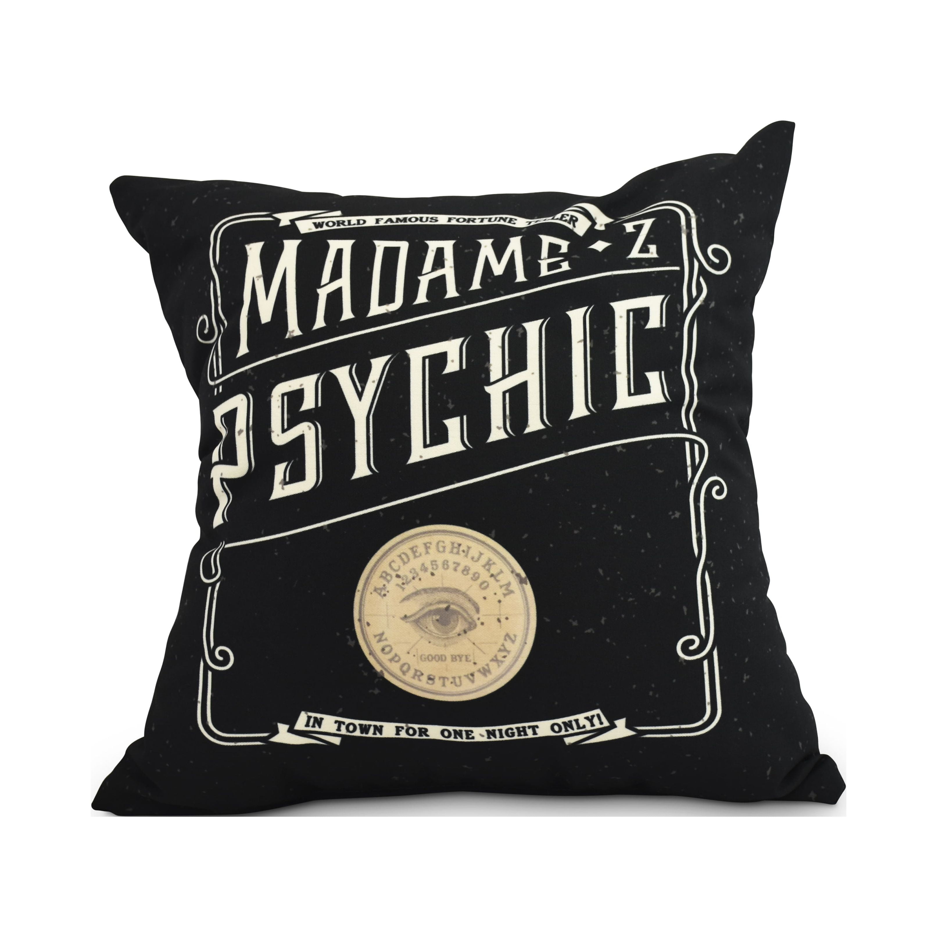 Simply Daisy, 18" x 18"The Psychic Eye Cream Halloween Print Decorative Throw Pillow