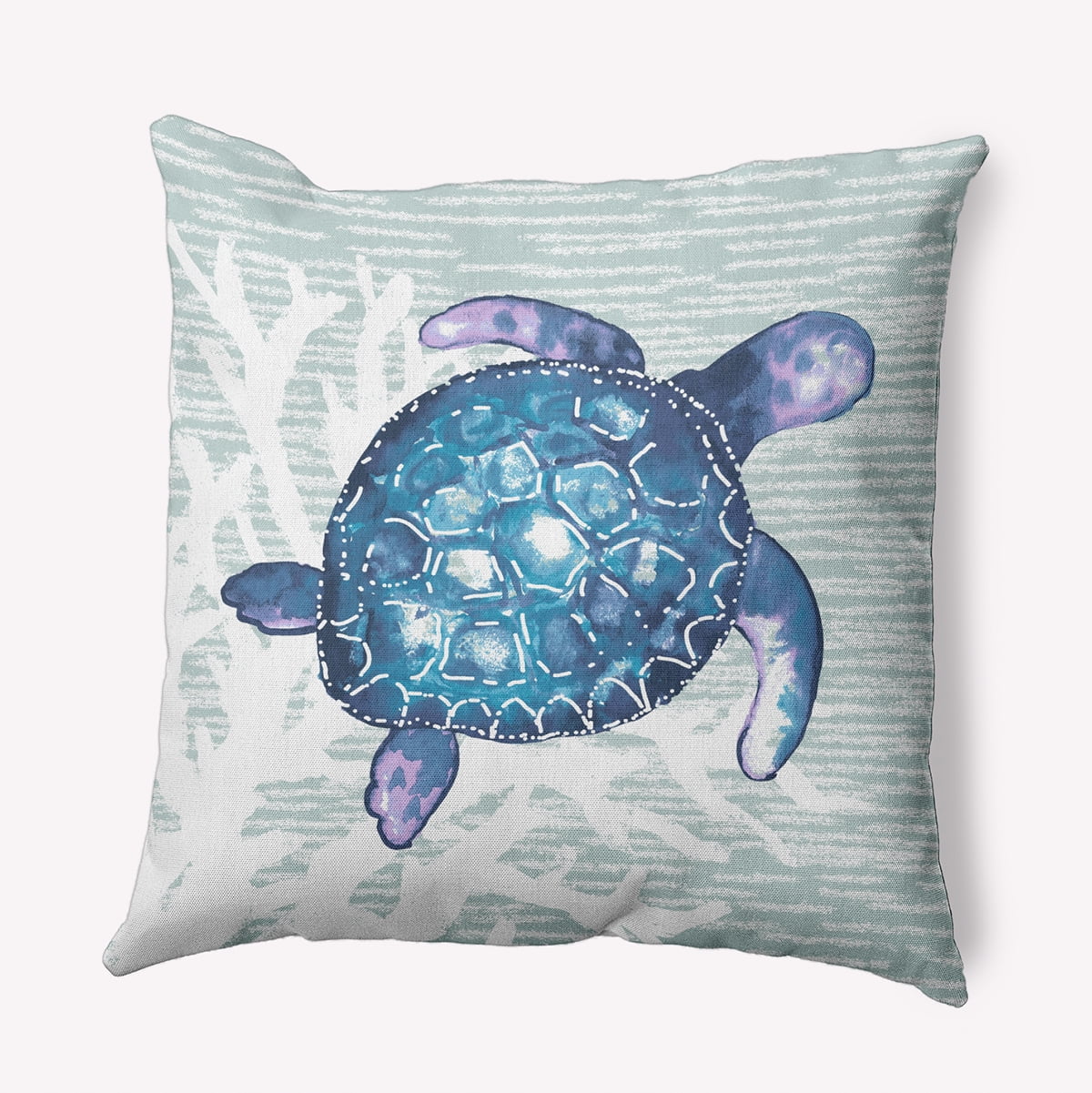 Simply Daisy 18" x 18" Turtle Friend Decorative Throw Pillow, Aqua (1 count)