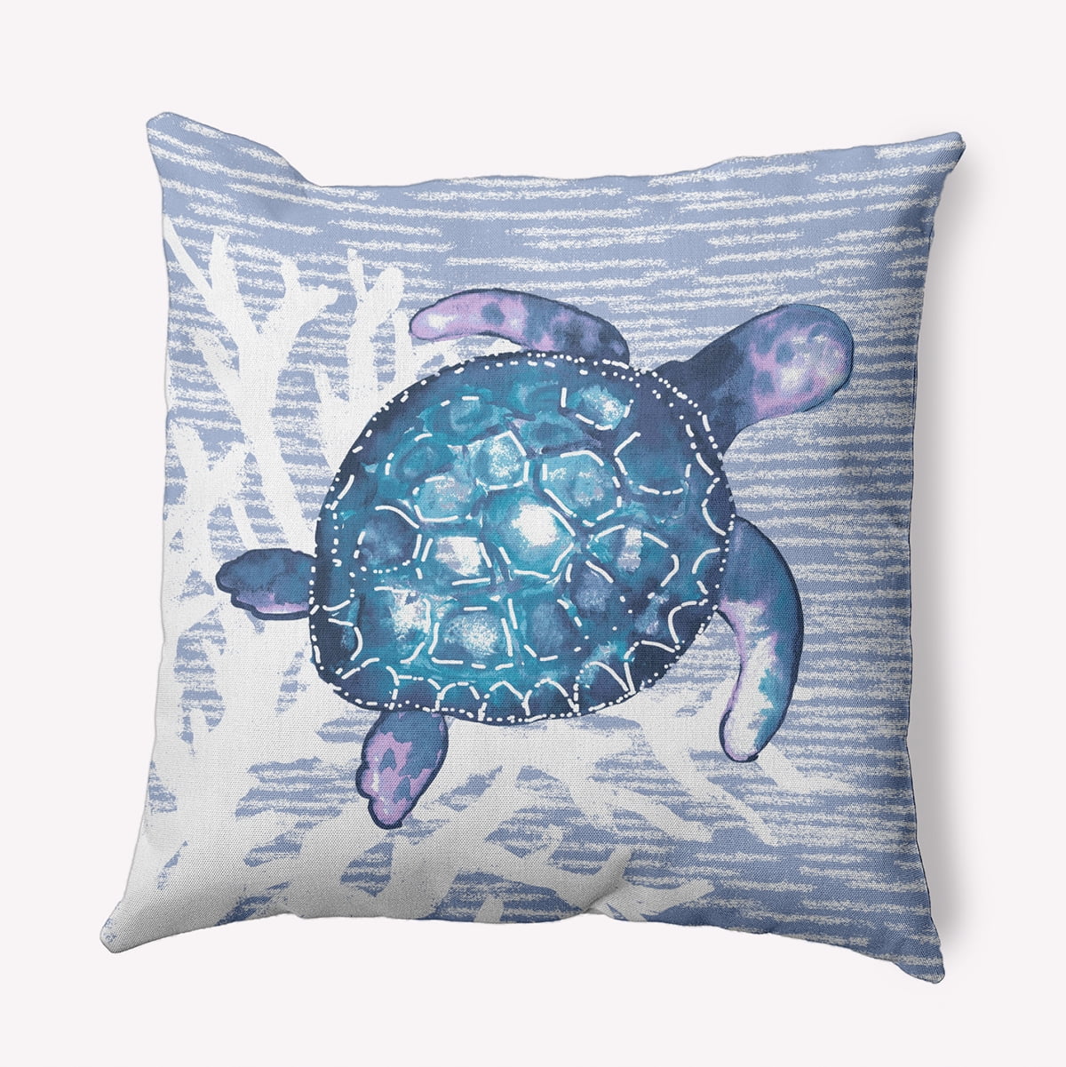 Simply Daisy 18" x 18" Turtle Friend Indoor/Outdoor Throw Pillow, Peri (1 count)