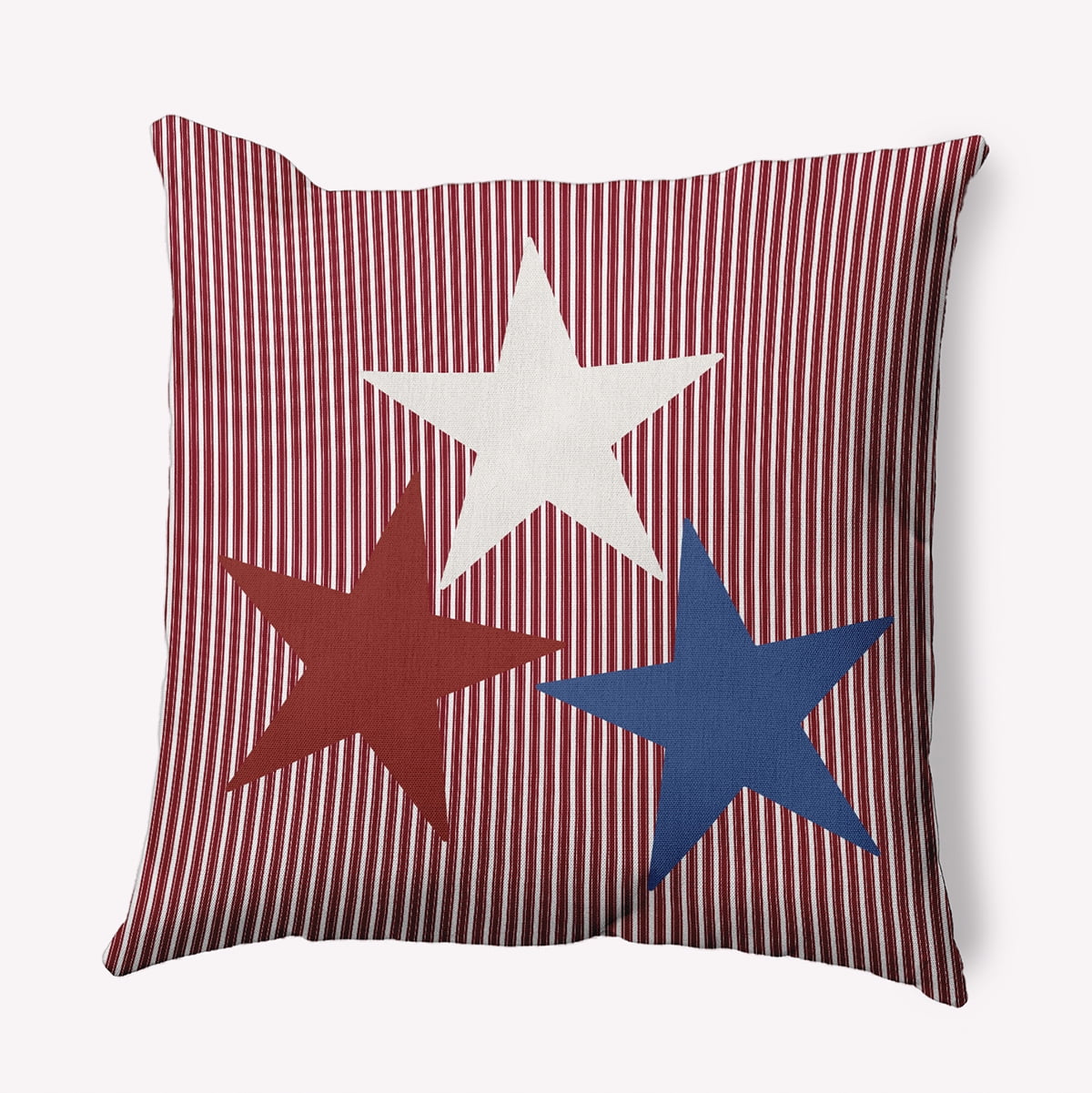 Simply Daisy 18" x 18" USA Colors Indoor/Outdoor Throw Pillow, Red (1 count)