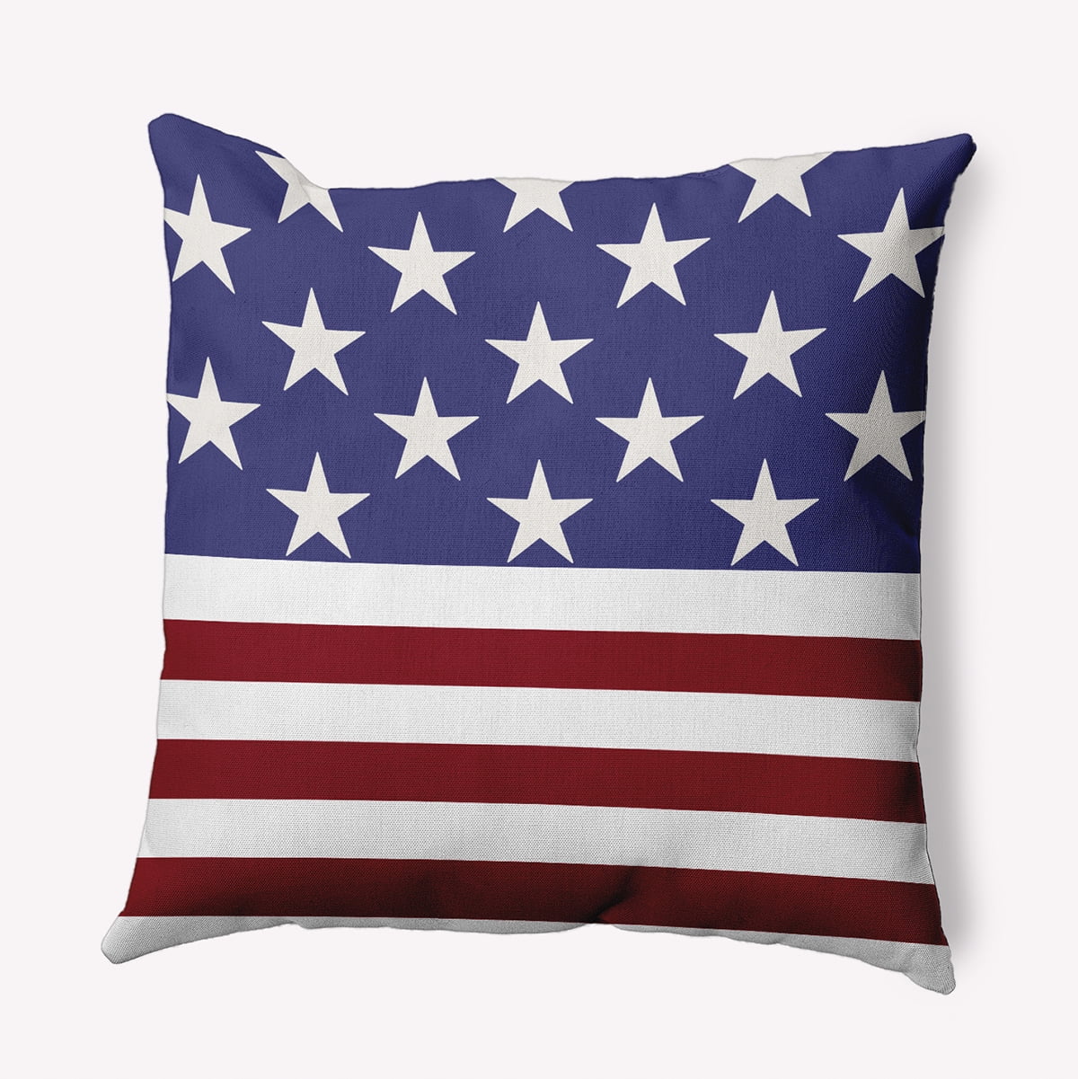 Simply Daisy 18" x 18" USA Flag Indoor/Outdoor Throw Pillow, Purplish Blue (1 count)