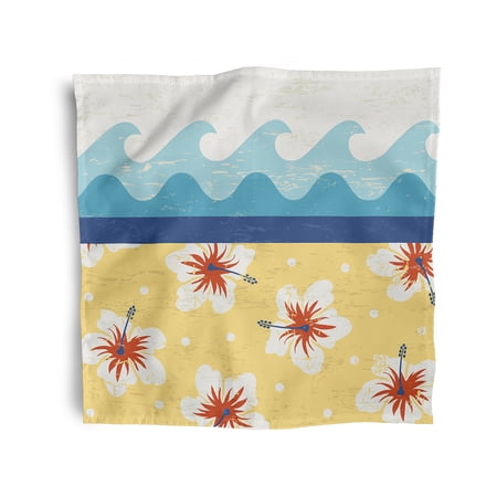 Simply Daisy 18" x 18" Yellow Surf, Sand, & Sea Napkins, Set of 4