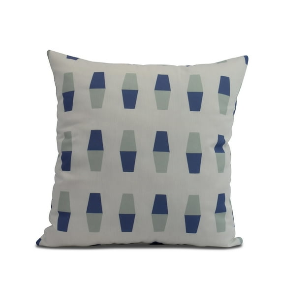 Simply Daisy, 18 x 18 inch, Bowling Pins, Geometric Print Pillow, Blue