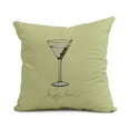 thumbnail image 1 of Simply Daisy, 18 x 18 inch, Martini Glass Happy Hour Geometric Print Pillow, Light Green, 1 of 2