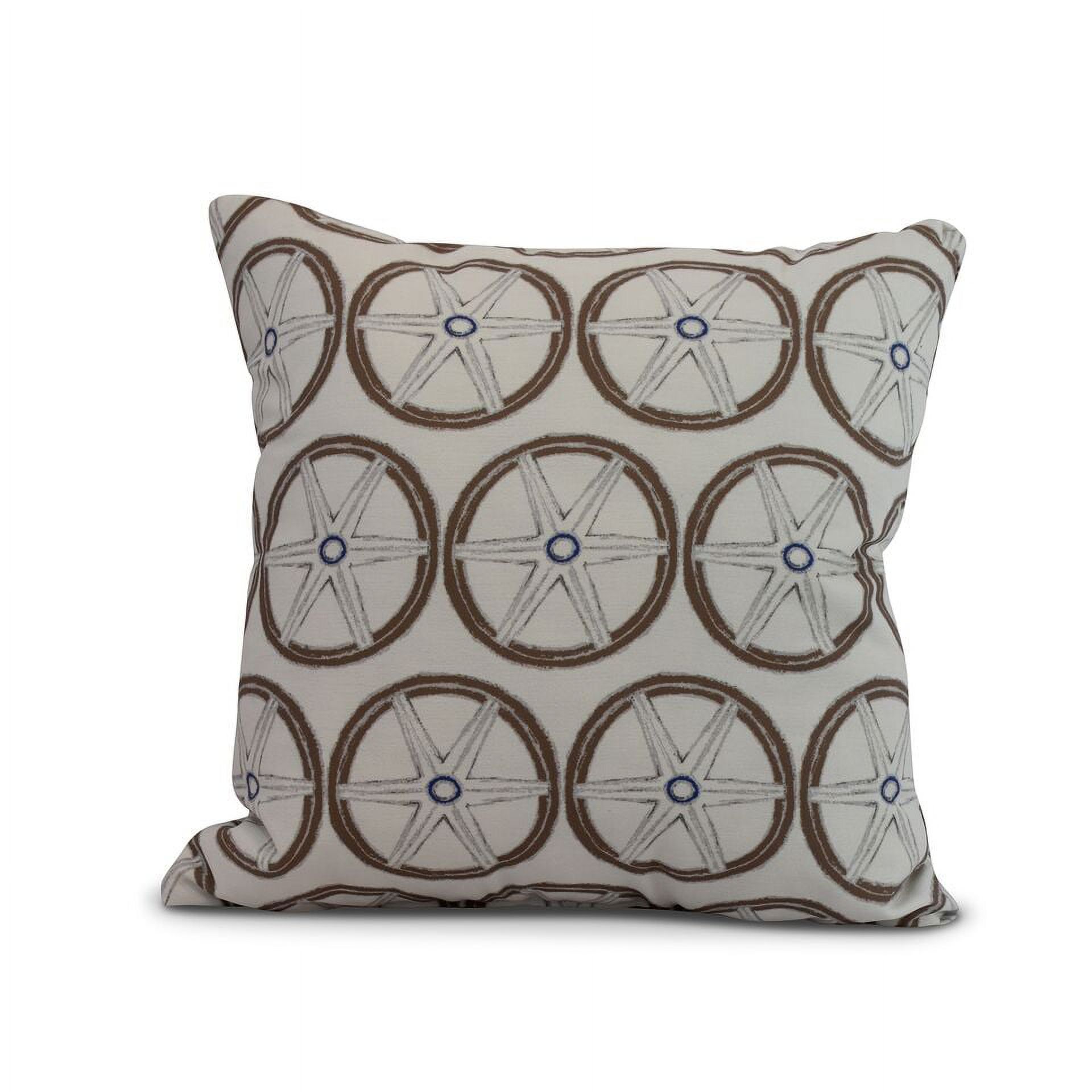 Simply Daisy, 18 x 18 inch, Nautical Geo Lines, Geometric Print Pillow, Ivory