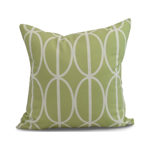 Simply Daisy, 18 x 18 inch, Ovals Go 'Round Geometric Print Pillow, Green
